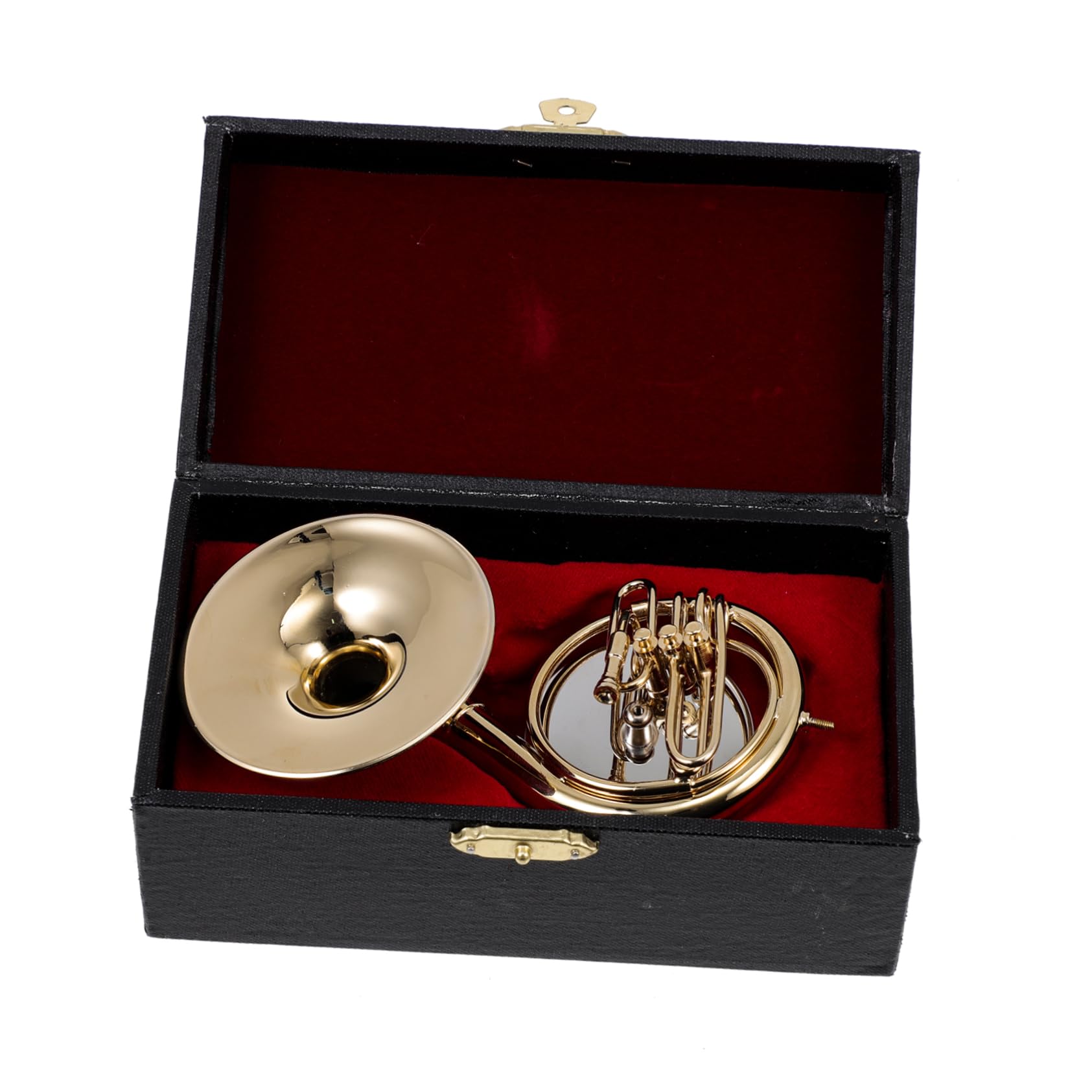 TOYANDONA Sousaphon Modell 13cm 1 Satz Kupfer mit Kasten und Sockel | Gold, für Zuhause und Café, Sorgfältig Gefertigt, Dekorative Ausführung