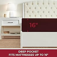 Vista 38 de Mellanni California King Fitted Sheet - Iconic Collection Bedding Sheets with up to 16 inch Deep Pocket - Soft & Cooling - Fade & Stain Resistant