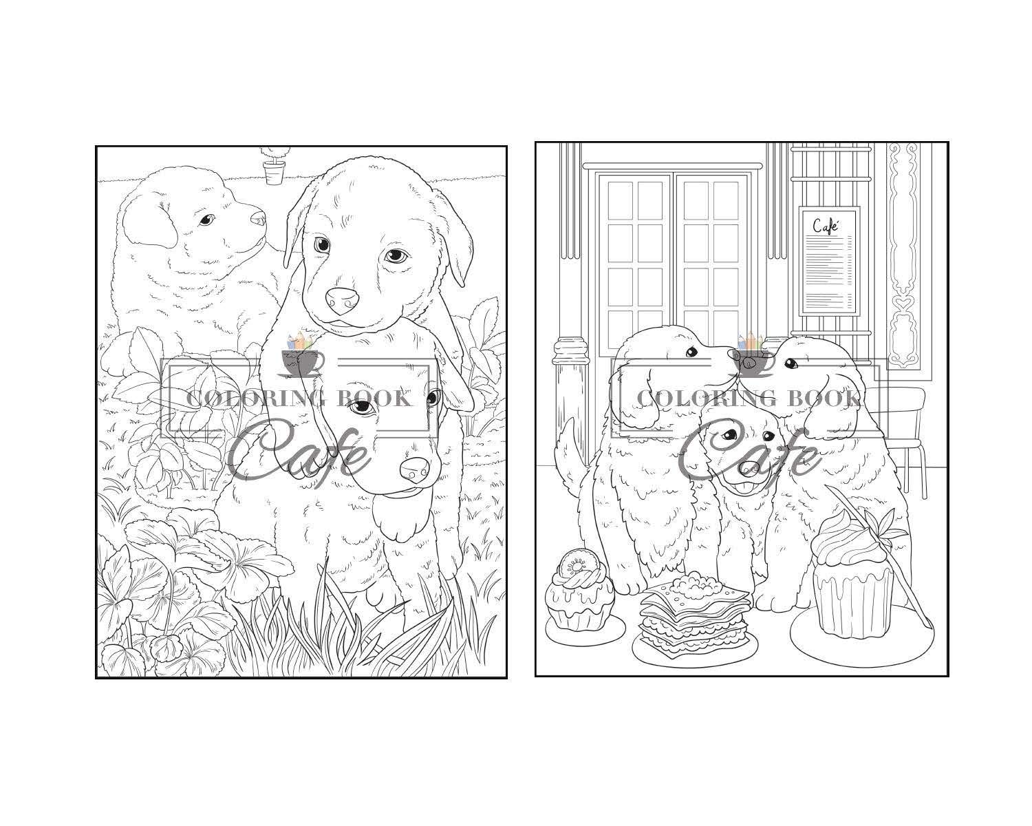 Dogs and Puppies Coloring Book: An Adult Coloring Book Featuring Fun and Relaxing Dog and Puppy Designs