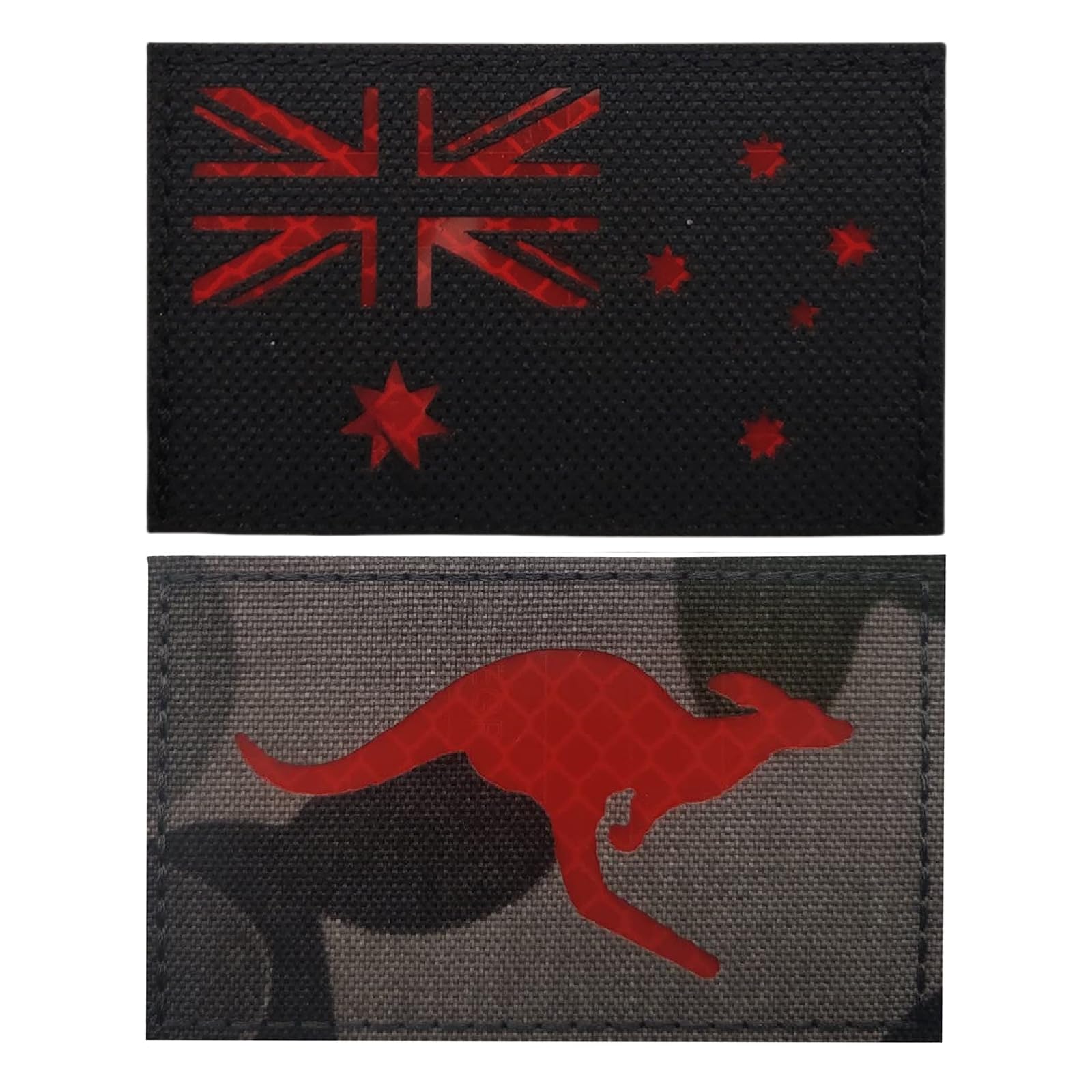 Australia Military Patch Kangaroo 3D Embroidered Tactical Morale Infrared Reflective Camouflage Reflective Hook and Loop