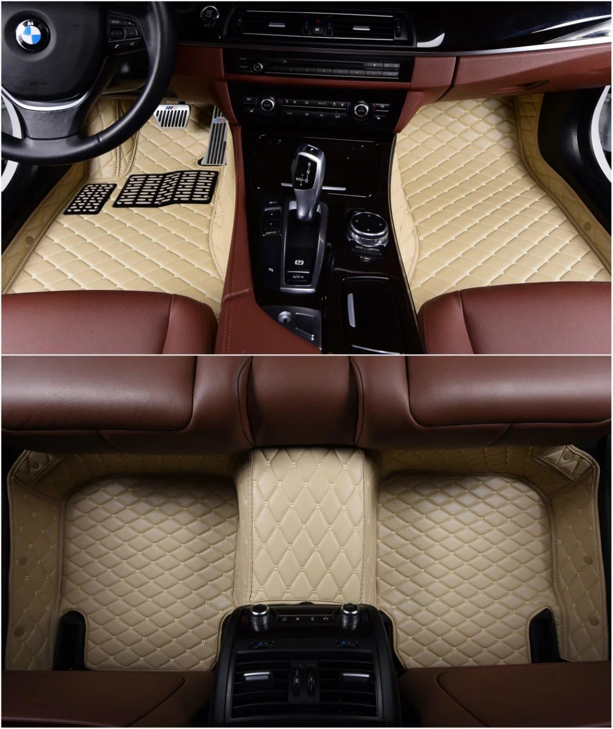 OkuTech Custom Fit XPE-Leather All Full Surrounded Waterproof Car Floor Mats for Cadillac ATS 2013-2016,Beige