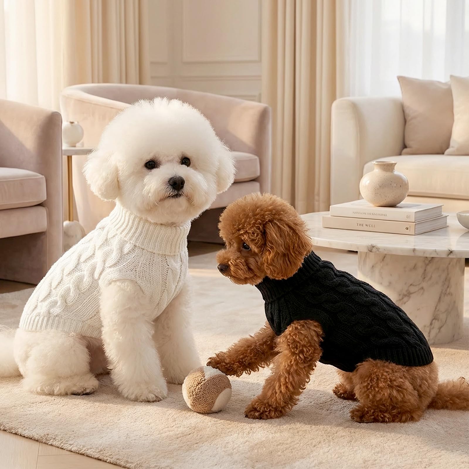 2 Caldo Maglioncino per Cani, Maglione Invernale Cane Felpa per Cani di Taglia Piccola, Maglioncino Cane Taglia Piccola, per Piccolo Medio Grande Cucciolo Gatto