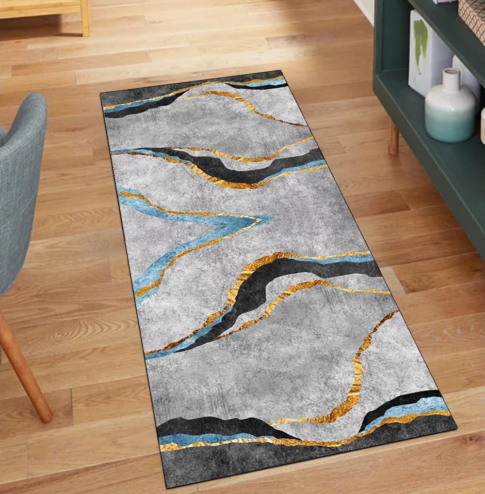 Alfombra de cocina abstracta lavable que atrapa la suciedad en salón