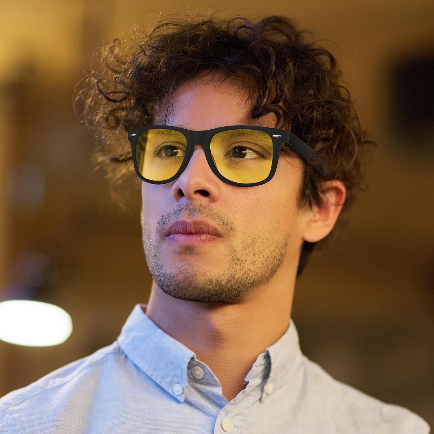Polarised Night Driving Glasses - Anti Glare Night Vision Glasses Yellow Sunglasses for Men Women Driving at Night image 2