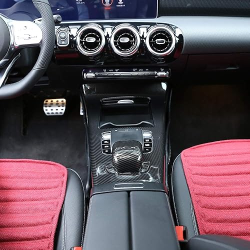 Miniatura 4 de YIWANG Marco de protección de consola central de coche ABS estilo fibra de carbono para Mercedes Benz Clase A W177 2019 Accesorios