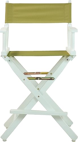 Miniatura 293 de Silla de Director de 18" Marco Blanco Lona Rosa