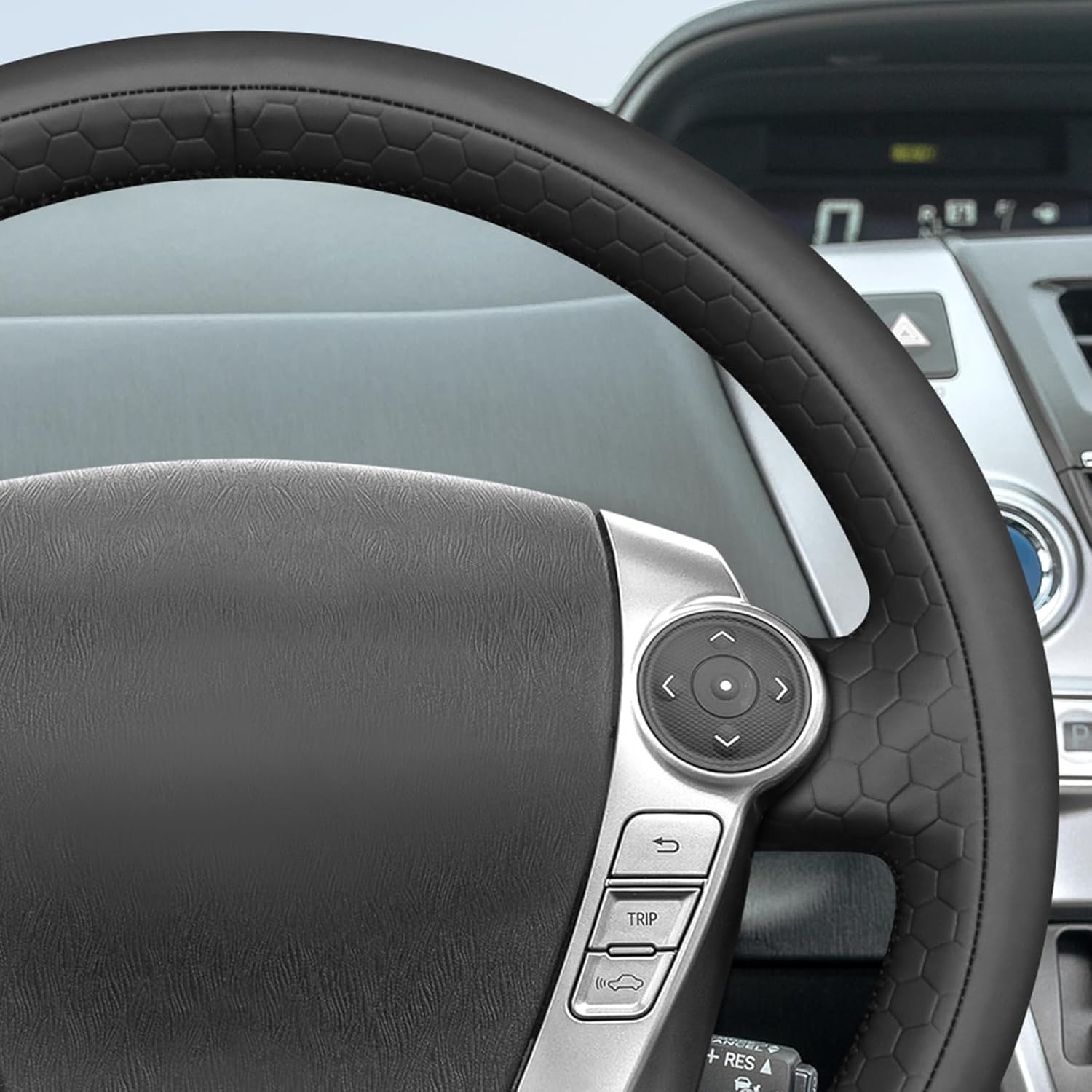 MEWANT Hand Sewn 3D Style Steering Wheel Cover Wrap for Toyota Prius 30(XW30) 2009-2015 / Prius C(US) 2012-2017 / Prius V(US) 2012-2017 / Aqua 2014-2015