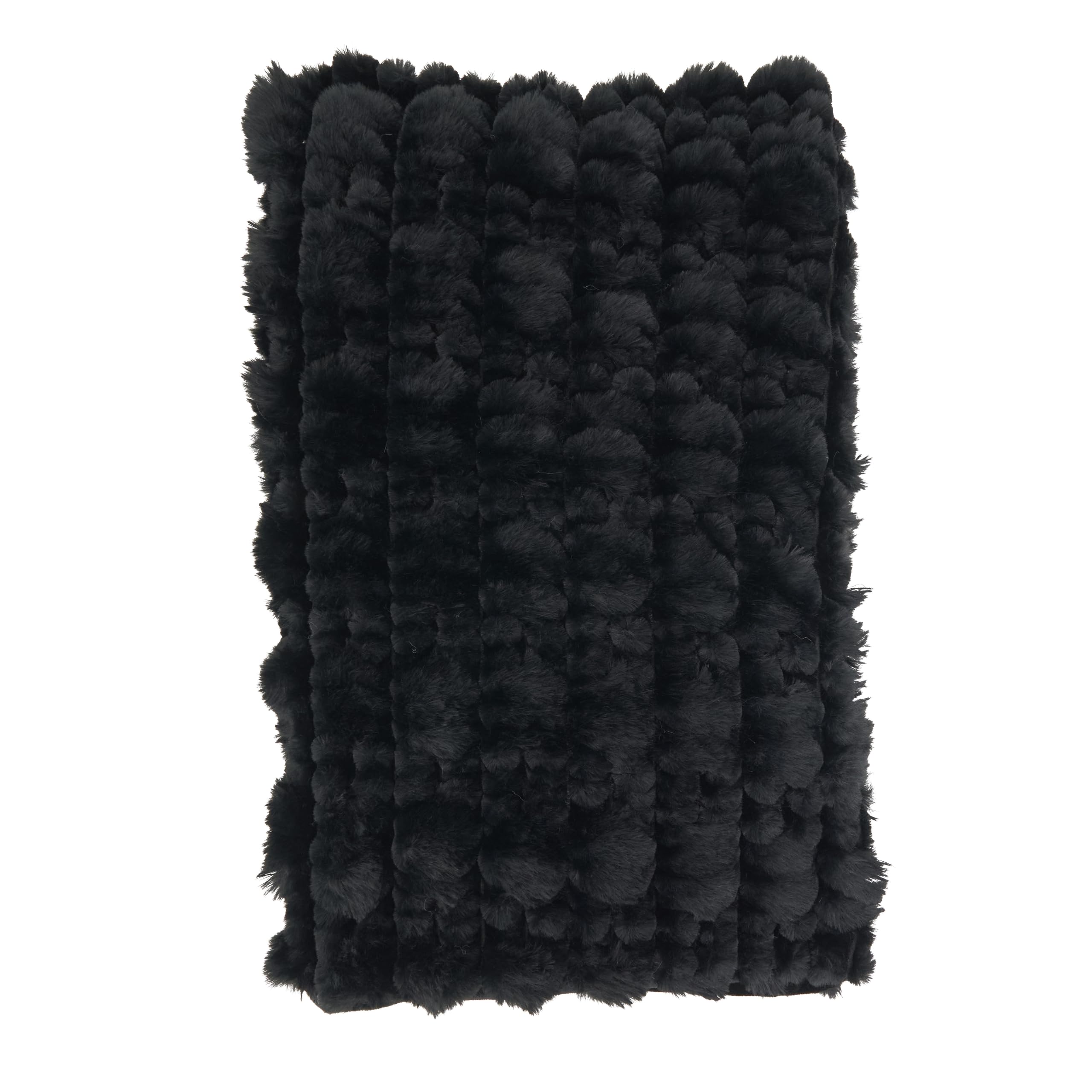 SARO LIFESTYLE Plush Faux Fur Throw Blanket - Ultra Soft Textured Decorative Throw for Sofa, Bed, and Cozy Everyday Living, 50"x60", Black