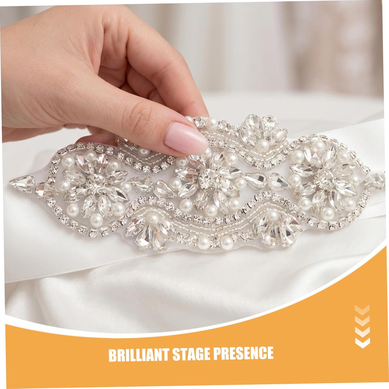 Generic 2pcs Rhinestone Applique Patches for Prom Dress and Suit Embellishment, Silver Iron-on DIY Sewing Decoration with Maximum Reflection for Ceremony and Pageant