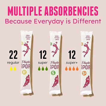 Playtex Sport Tampons Multipack, Regular/Super/Super Plus Absorbency, 46ct