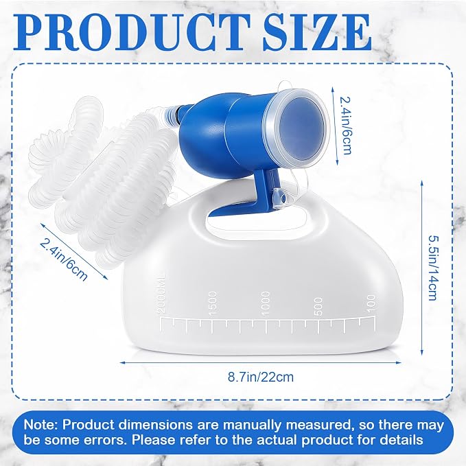 Urinal portátil para hombres, 2000 ml, con tubo de 59 pulgadas miniatura 2
