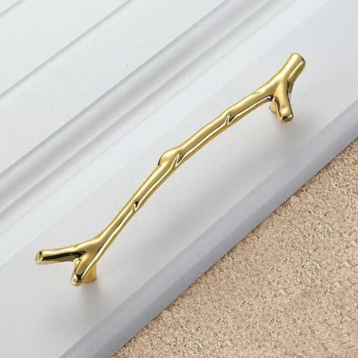 Snoogg Pair of Metal Handle Set 5 Inch Golden Color for Resin Art Tray DIY Craft Drawer Decorative Handle Set Durable Finish