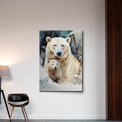 Miniatura 3 de Fox Mother Cub Print, In The Style Of Stencil,Based, Kids Wall Art, Kids Wall Art Display, Mom And Baby Animal Art Print, Decor Canvas, Home Decor