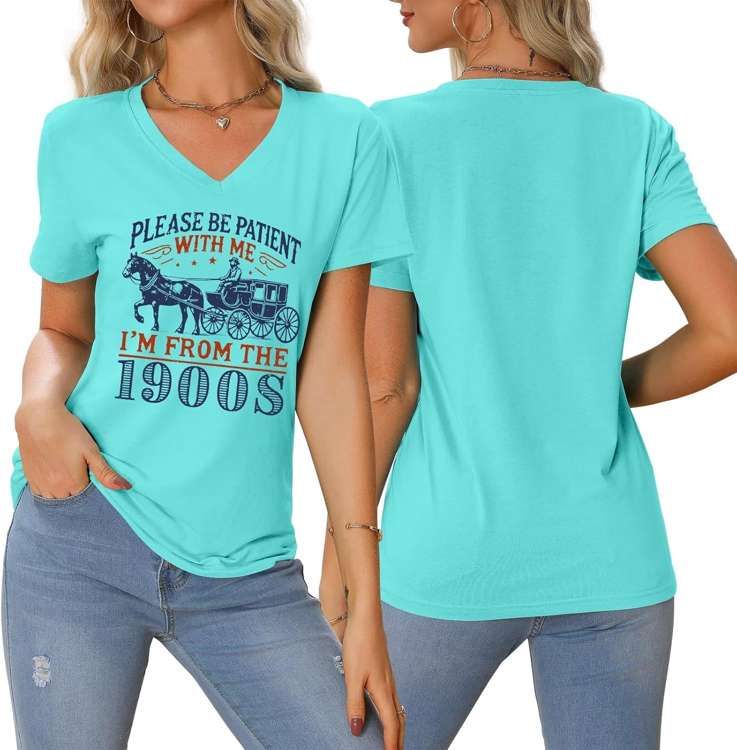 Retro Birthday Shirts I'm from The 1900s Shirt Women Funny Vintage Graphic Tee 90s Country Tshirts Casual Tee Tops - Image 2