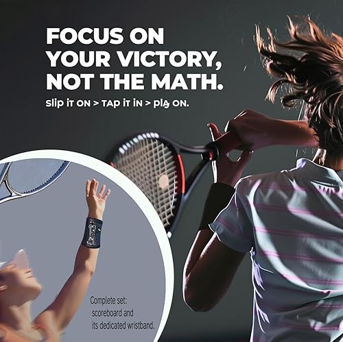 Miniatura 4 de Tennis Score Keeper Pulsera 2 en 1  Contador de puntuación de tenis portátil montado en raqueta o en pulsera, accesorio de tenis ultraligero y