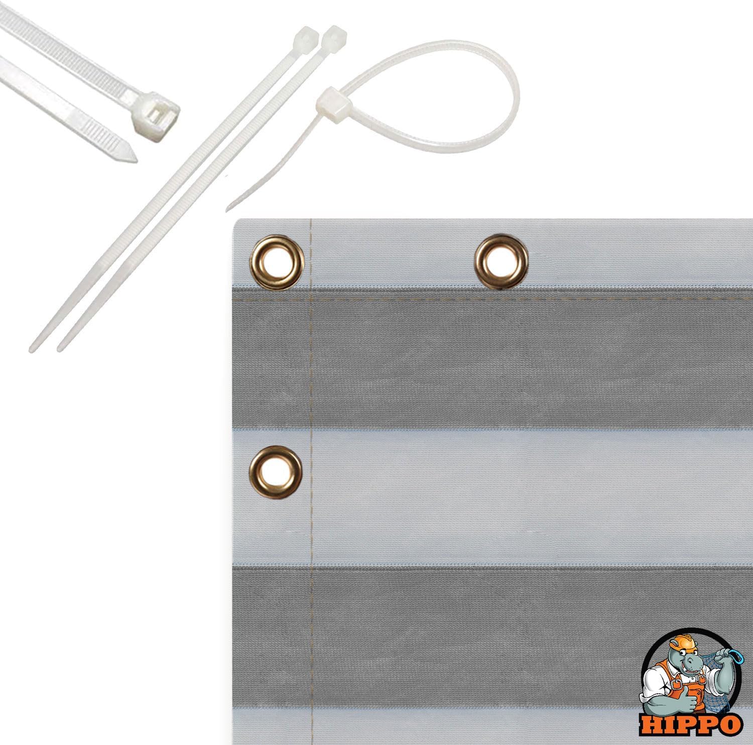 Railing Safety Net for Kids & Pets | Stripe Design, Safety Net for Staircase, Terrace & Window Railings | Child Safety, Pet Protection, Strong & Durable (Grey-White, 1MTX6MT)