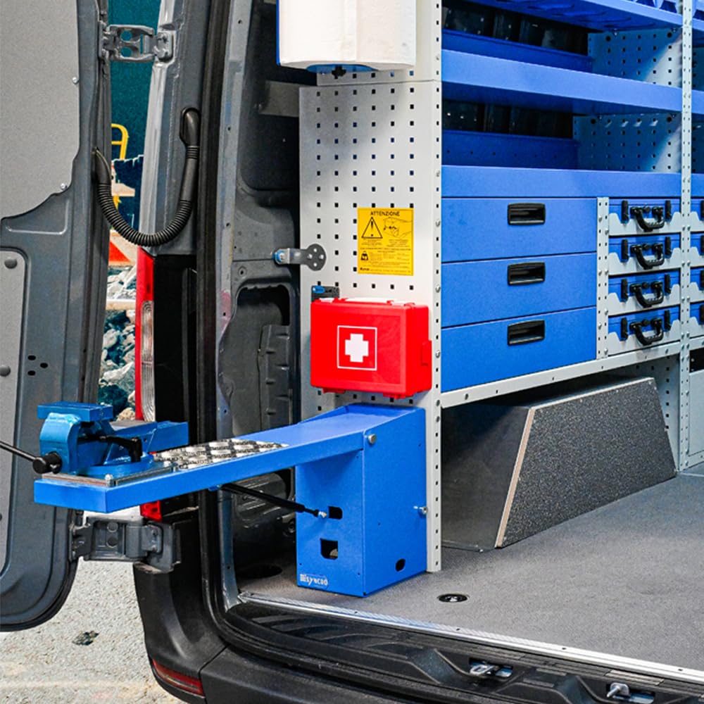 Syncro System Morsa parallela da banco furgone officina mobile – acciaio forgiato 110mm ganasce per tubi apertura 120mm