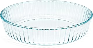 Glass Deep Pie Dish for Baking - 10 Inch Glass Baking Dish - Clear and Durable Oven Baking Pie Pan Quiche Baking Dish Deep