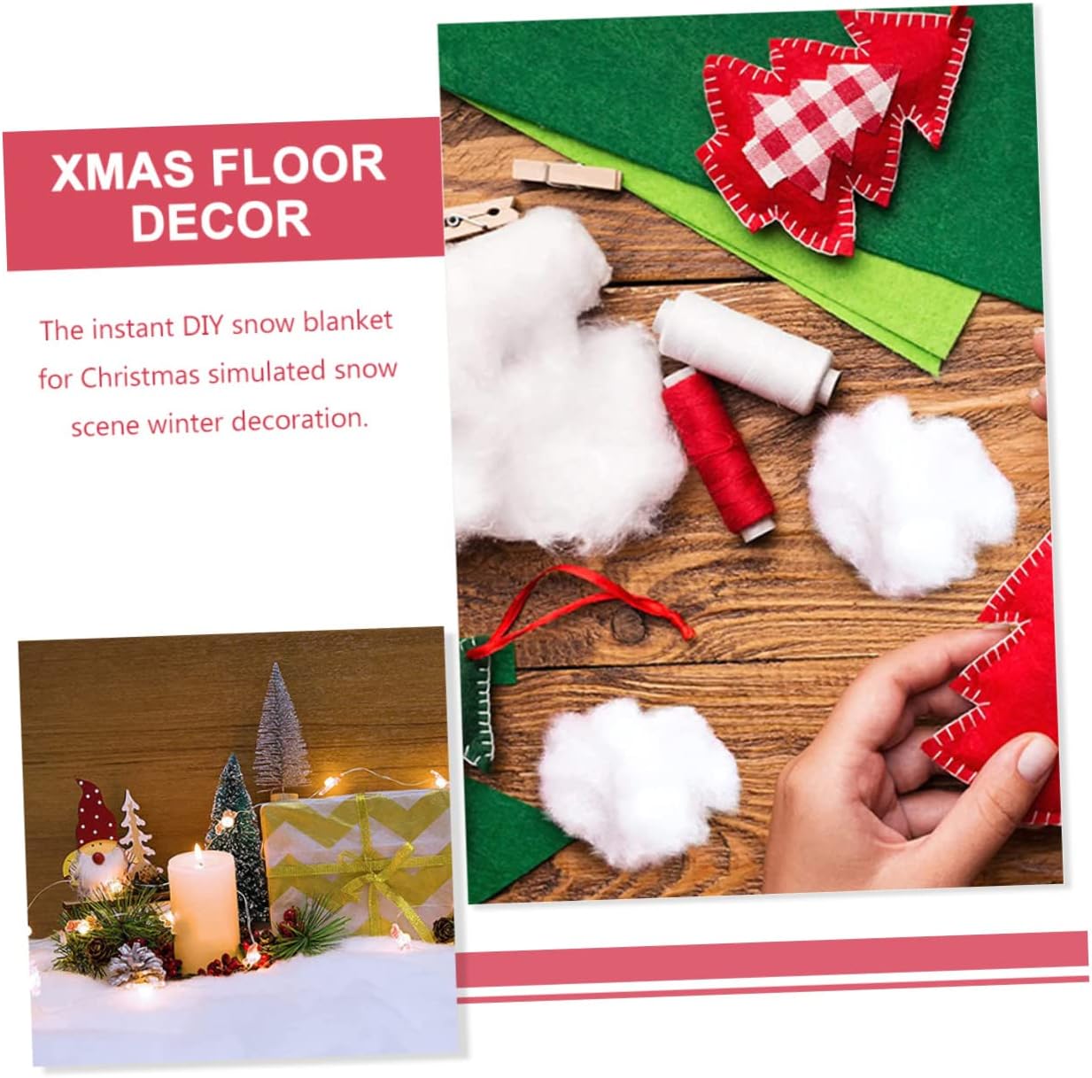 Garneck 2pcs Christmas Artificial Snow Blankets Thick Winter Decor for Holiday Displays for Village Scenes Parties and Photography Backdrops