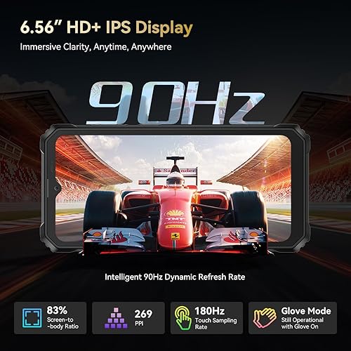 Miniatura 7 de Blackview BV6200Plus Teléfono resistente Android 15, 98dB Super Altavoz 11000mAh, 24GB+256GB2TB Smartphone resistente desbloqueado, 6.56" HD+ 90Hz