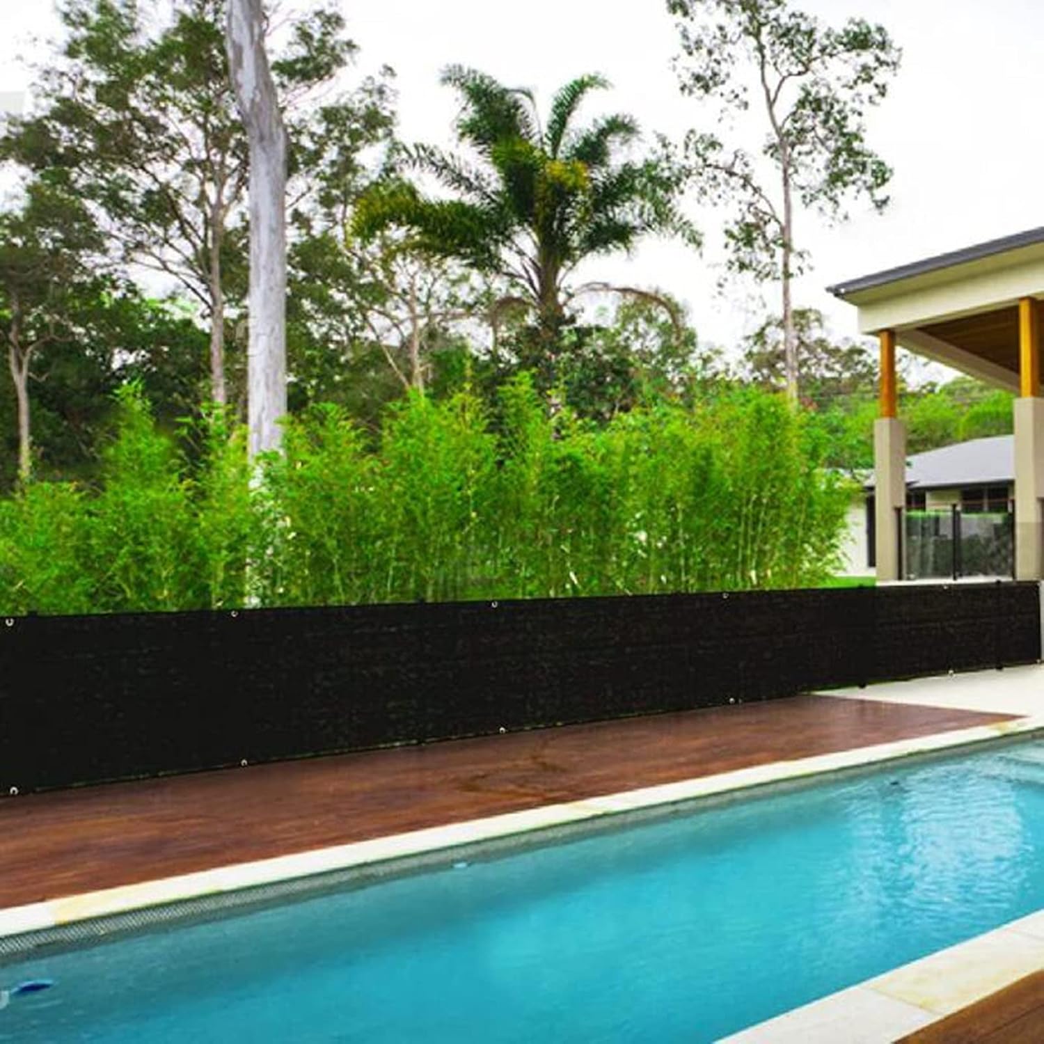 Balcony Privacy Screen Fence Cover Mesh Windscreen with Cable Ties Patio Porch Garden Railing Cover 90% Blockage (Color : Black Size : 1.8X5M) (Black 1.5X6M)