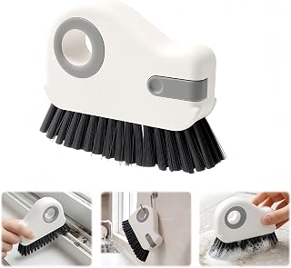2 in 1 Groove Cleaning Brush, Multifunction Window Track Cleaning Tools | Window Track Cleaner with Hard Bristle and Hidden Scraper, Crevice Brush for Sliding Door Track, Window Seal, Sill
