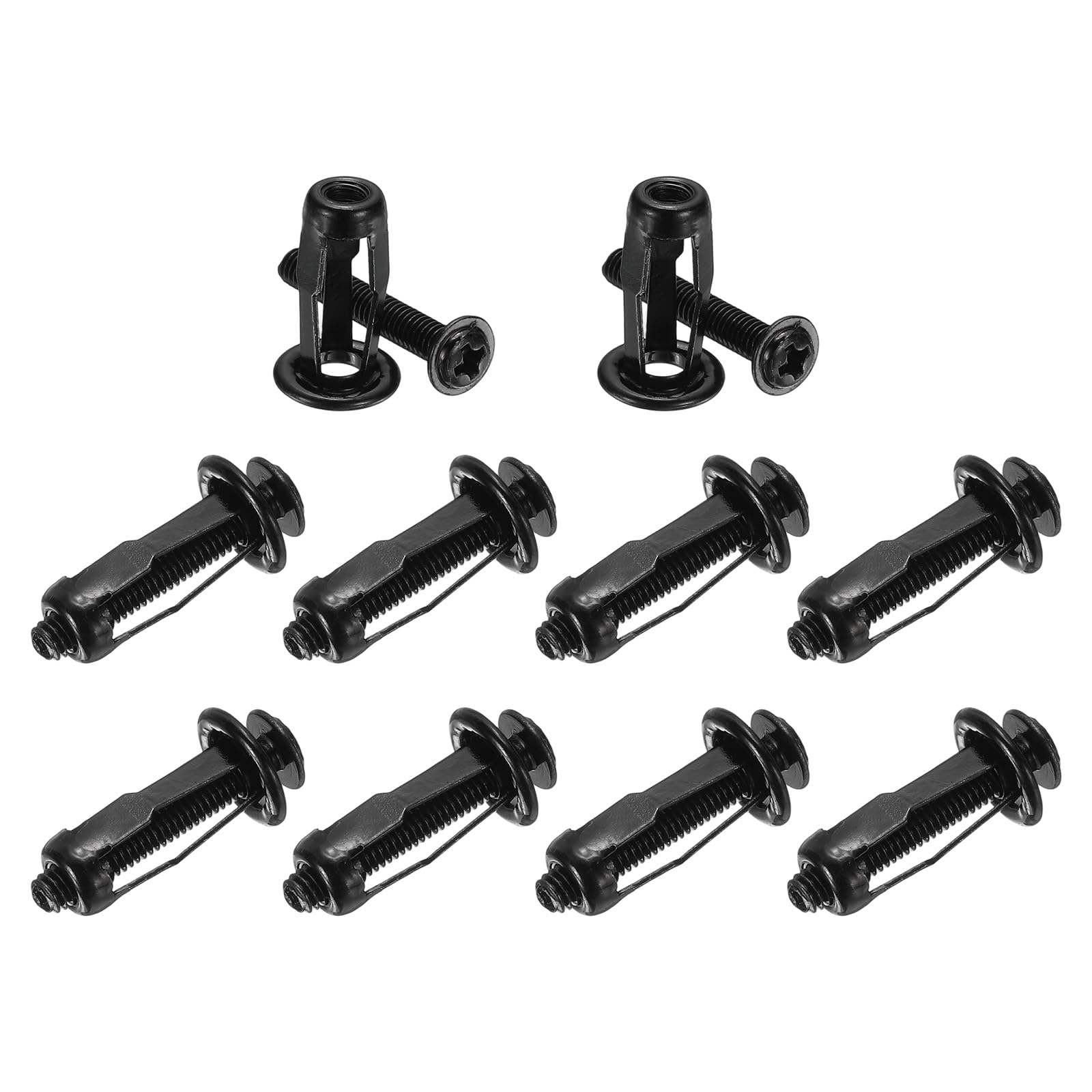 M METERXITY 10-Pack M4 x 20 Hollow Door Anchor Set, Black