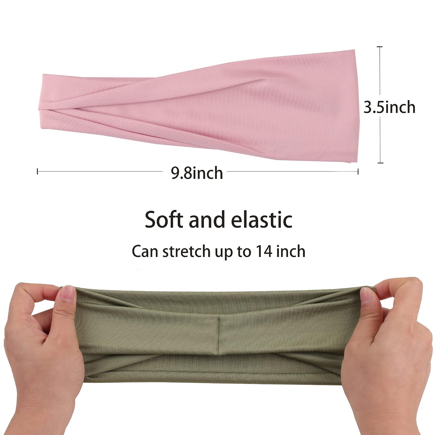 OAOLEER 14 Pack Women's Headbands Sweat Non-Slip Elastic Solid Colors Hair Bands for Fitness Workout Running (14 Solid Colors)