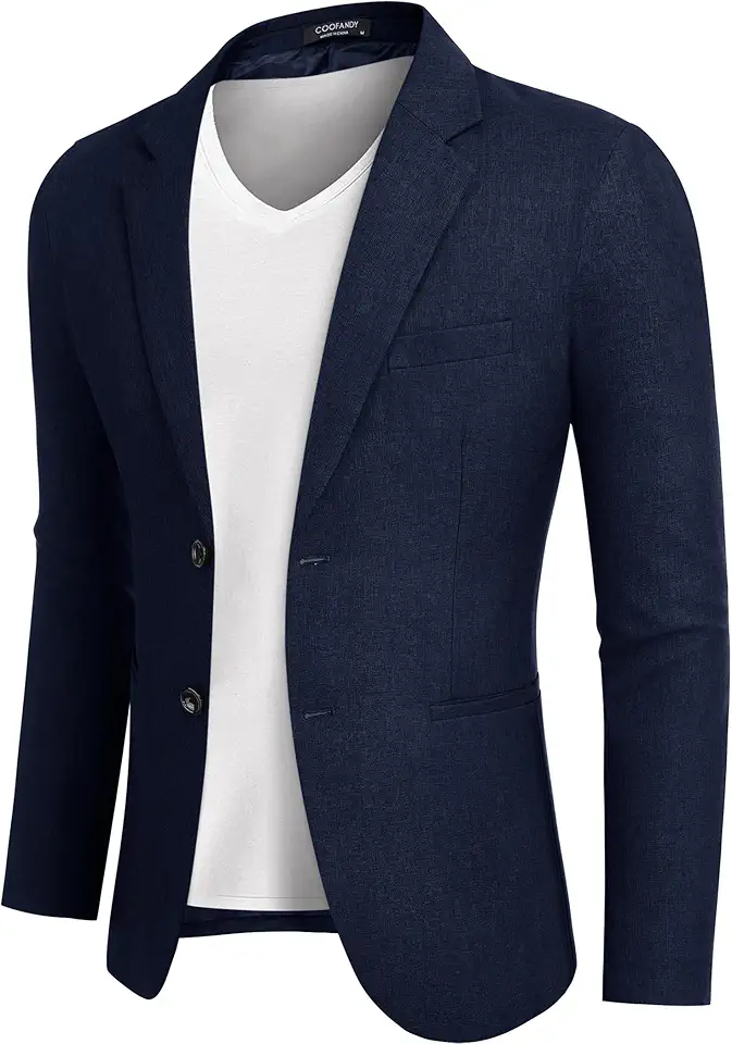 Blazer masculino casual slim fit jaqueta esportiva leve com dois botões