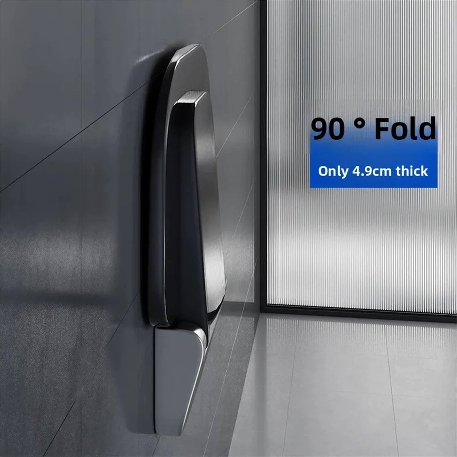 Taburete de baño Plegable Pared, Asiento Ducha Antideslizante con asa, Silla Inodoro Que Ahorra Espacio, Banco Seguridad para Personas Mayores
