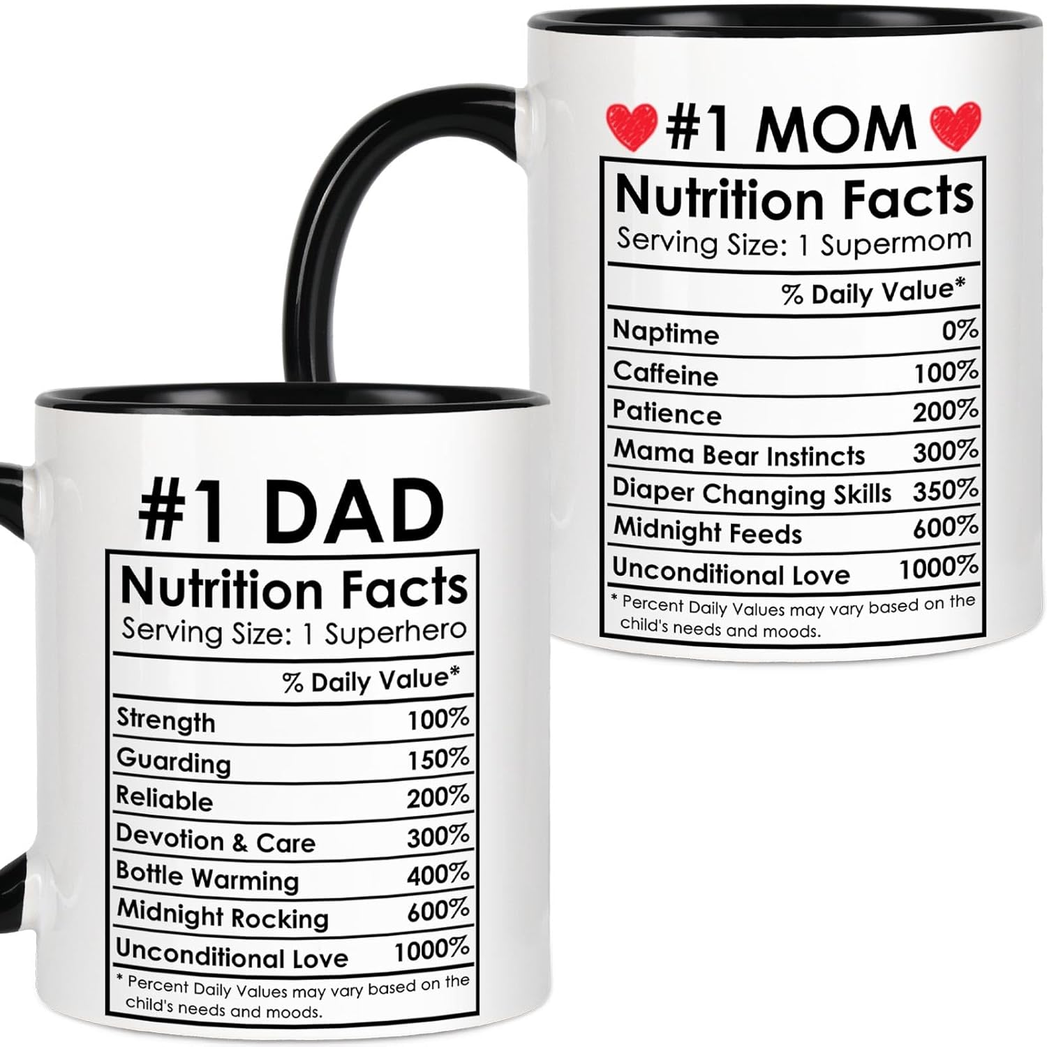 Breezy Valley Mom and Dad Coffee Mugs Best Mom Dad Gift Set Parents Christmas Gifts for Parents Anniversary
