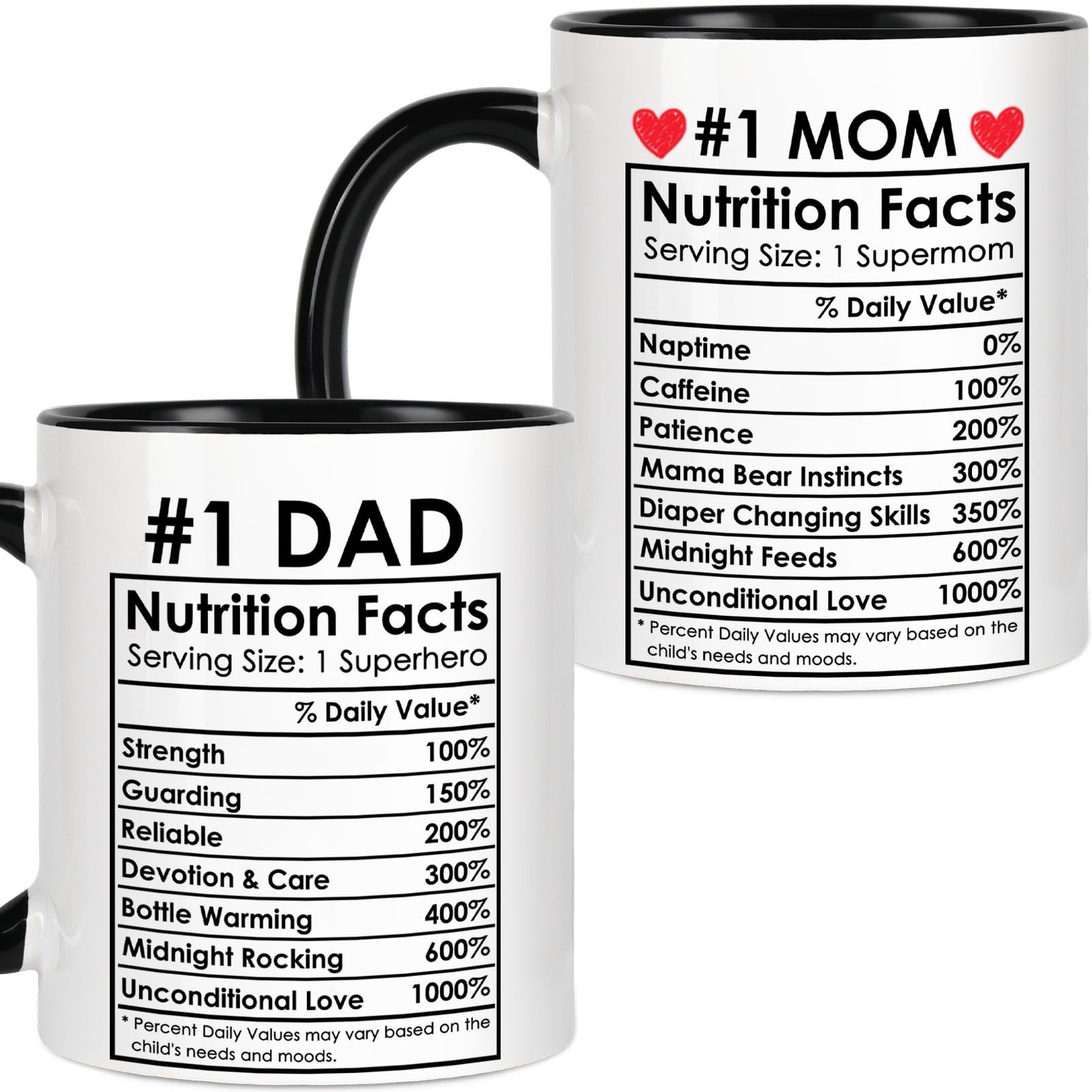 Breezy Valley Mom and Dad Coffee Mugs Best Mom Dad Gift Set Parents Christmas Gifts for Parents Anniversary