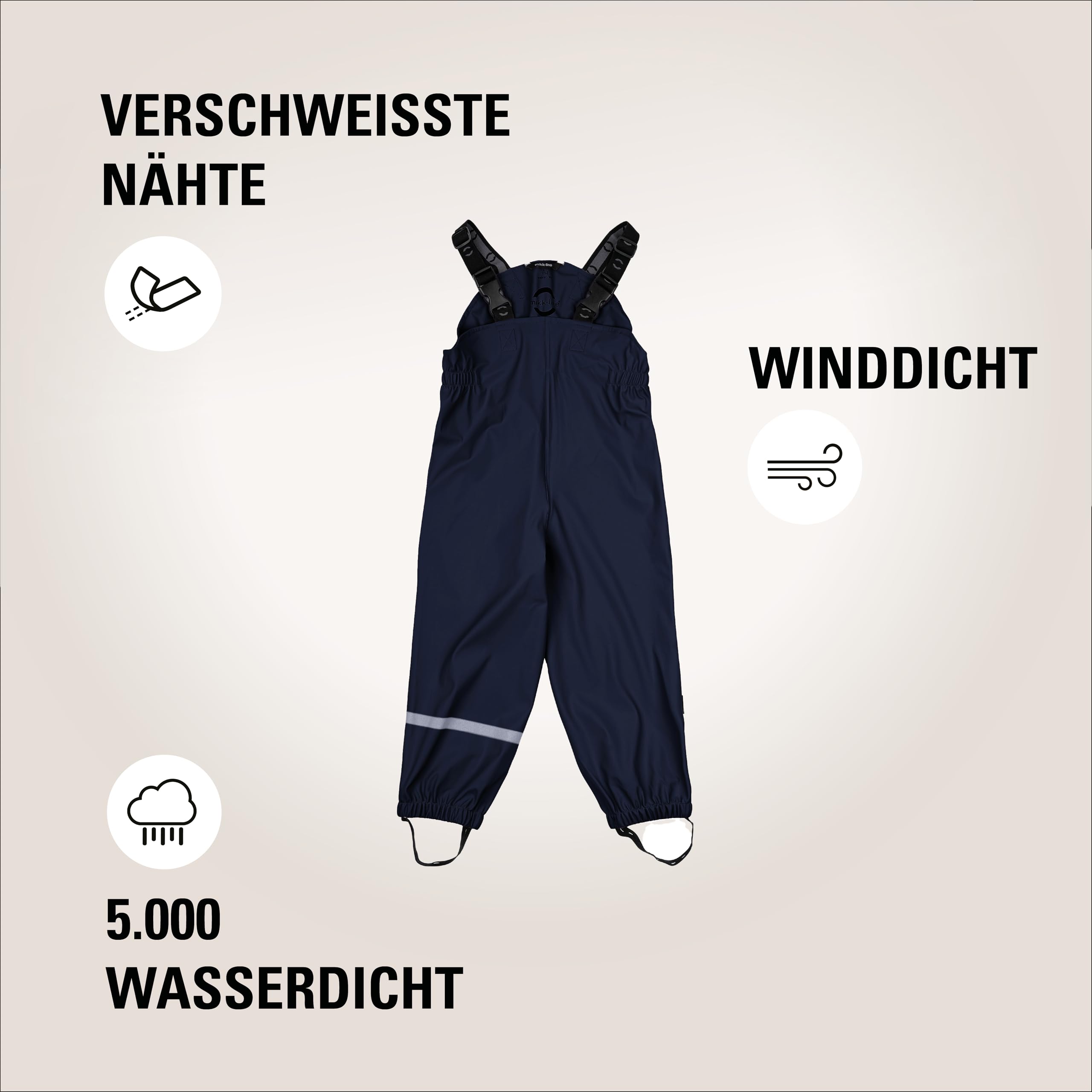 Mikk-line Pantalones de lluvia para bebé, impermeables y resistentes al viento, para niñas y niños, ideales para la lluvia y el barro, pantalones de barro para niños con tirantes ajustables
