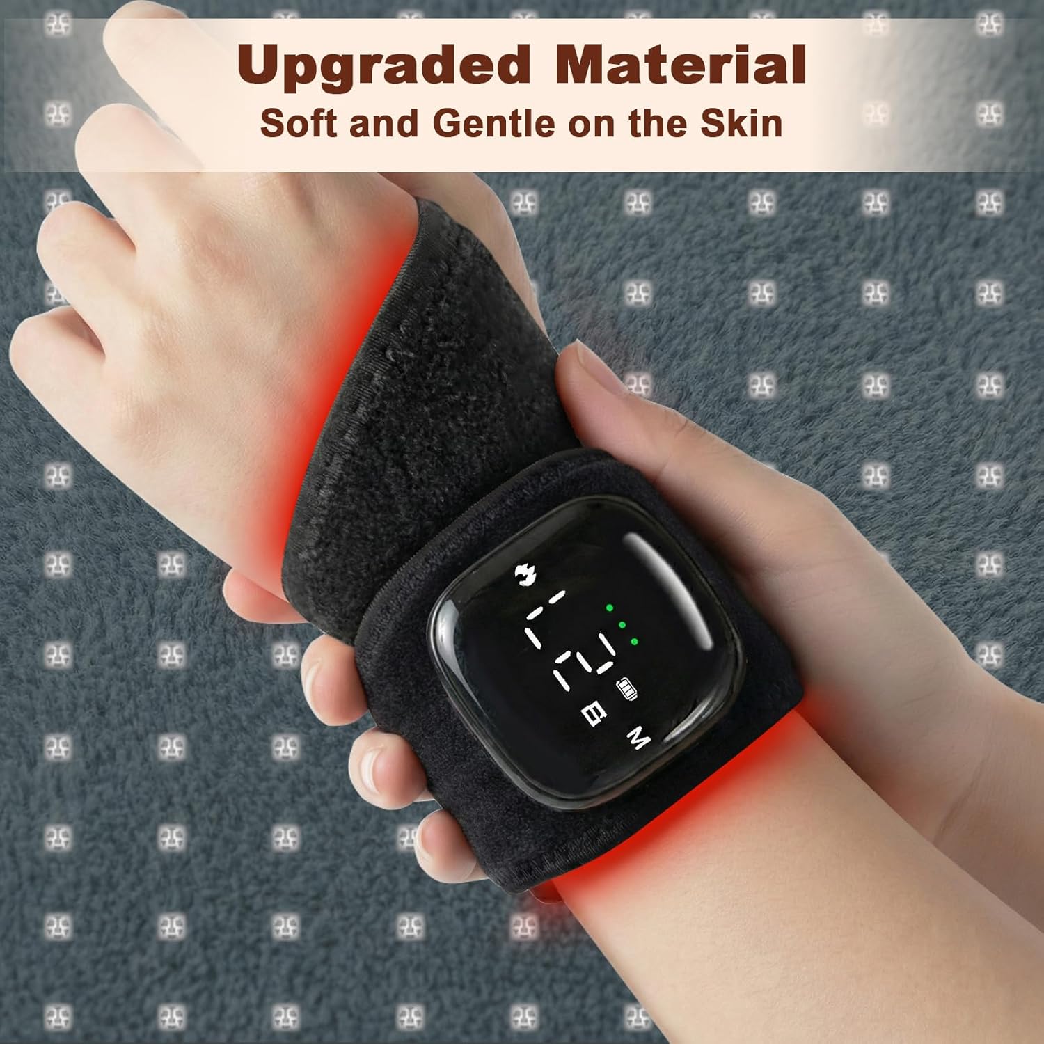 Portable Red Light Therapy for Hands Wrist Massage, 660nm and 850nm Infrared and Near Infrared Light Hand Therapy Equipment with Heat & Vibration for Wrist Ankle Neck