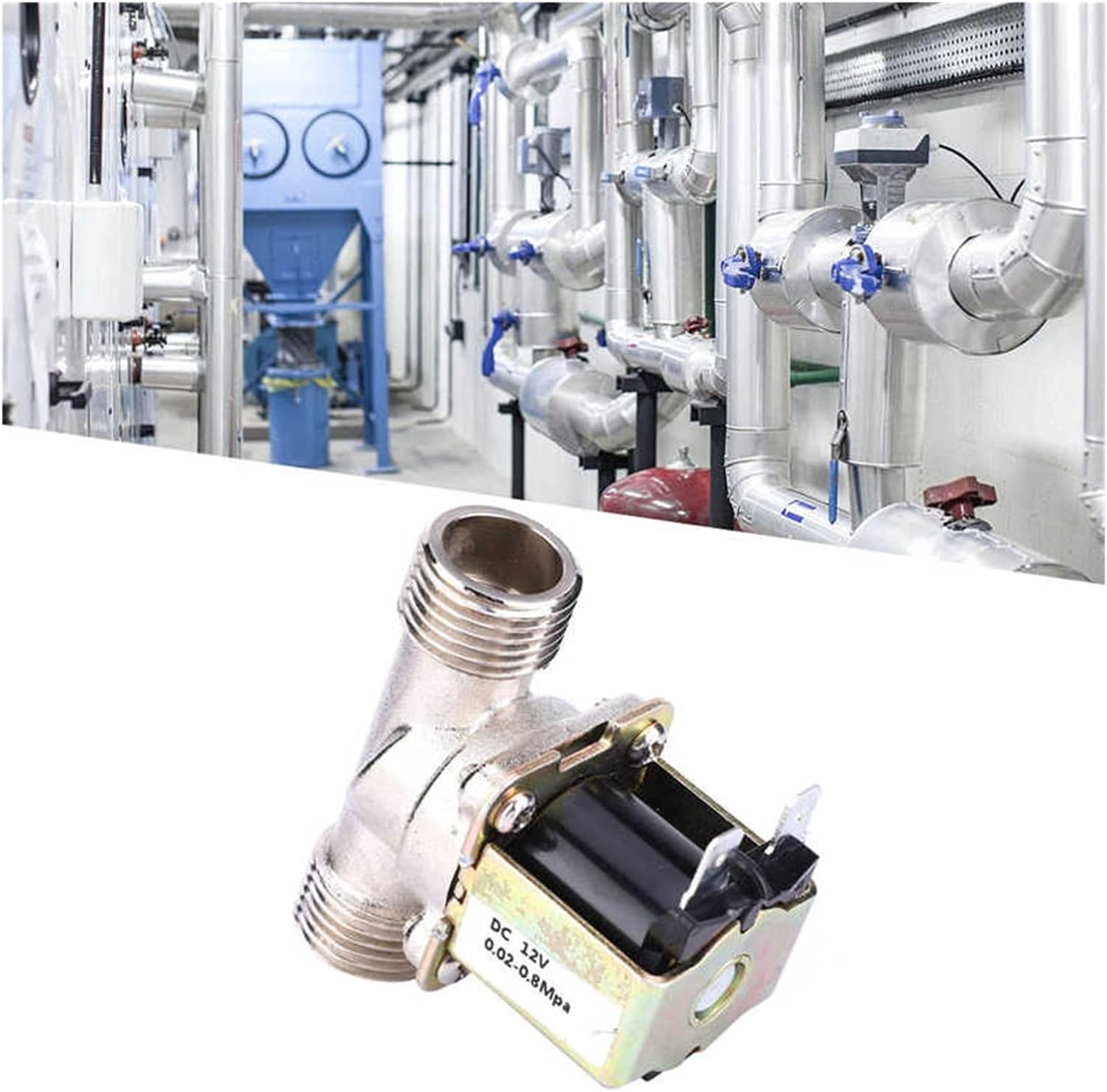 DC12V G1/2 NC Brass Valve Normally Closed Electromagnetic Water Inlet Solenoid Valve