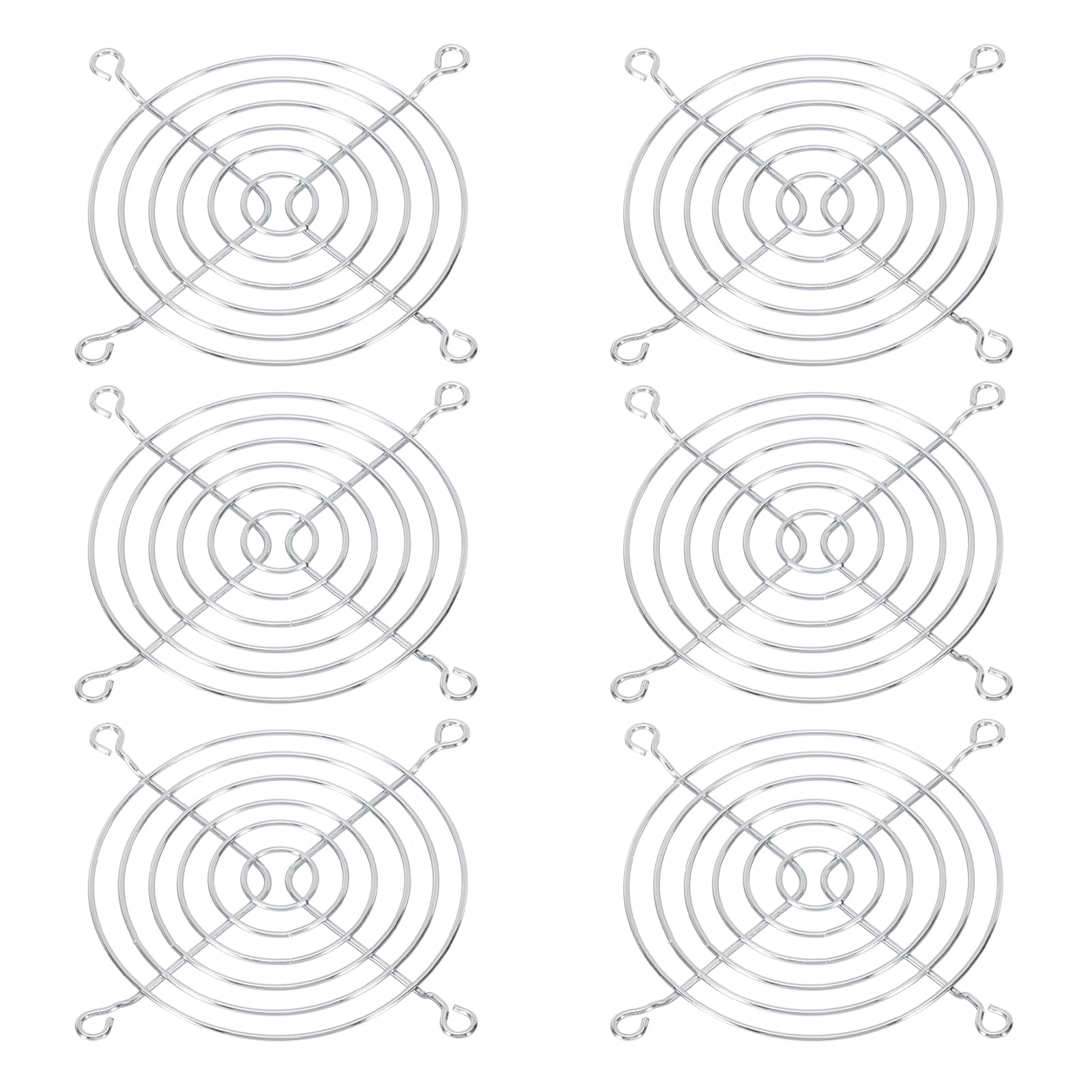 PATIKIL 90mm Fan Finger Grill, 6 Pack Metal Grill Protector Guard Fan Protective Cover for 90mm Exhaust Fans Equipment Computer DIY