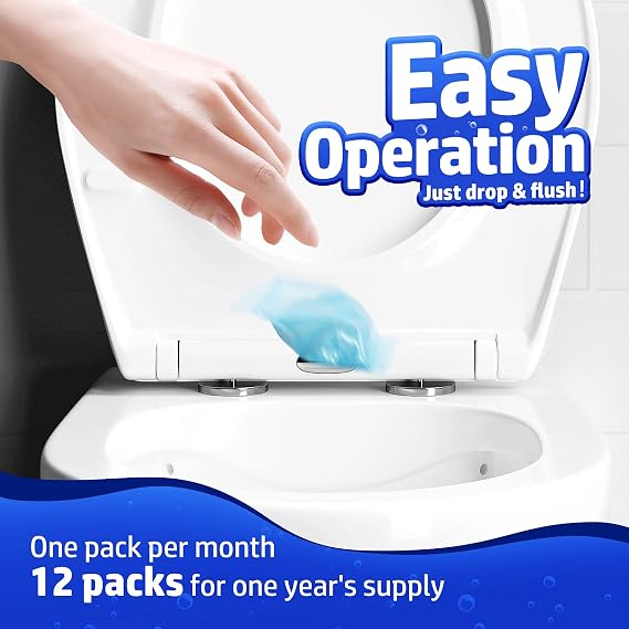 Vacplus Septic Tank Treatment, 12 Pack, 1-Year Supply, 2X Efficiency