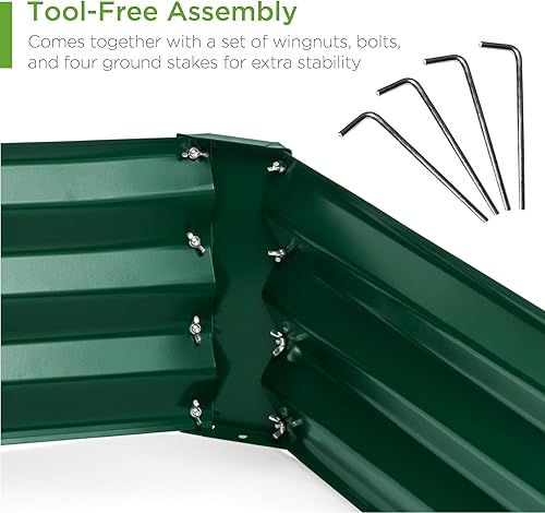 Miniatura 2 de Best Choice Products Jardinera elevada de metal para exteriores, de 6 x 3 x 1 pies, para verduras, flores, hierbas y suculentas, color verde oscuro