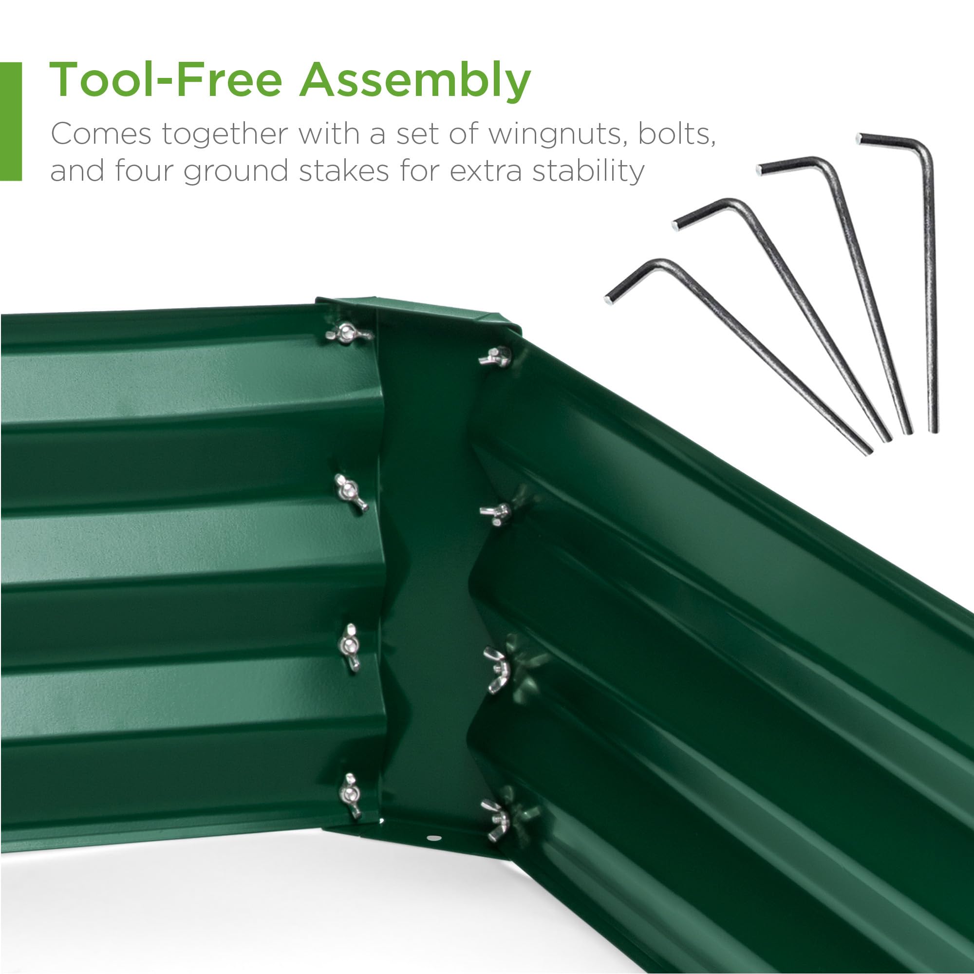 Best Choice Products 6x3x1ft Outdoor Metal Raised Garden Bed Box Vegetable Planter for Vegetables, Flowers, Herbs, and Succulents - Dark Green