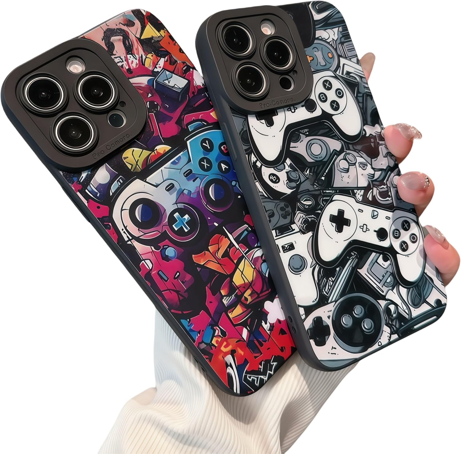 ECOLYF 2 Pack Designer Gamer Phone Case for iPhone 13, Soft TPU Full Protection, Slim Fit and Nice Touch Feel, Ideal for Kids Boys Men