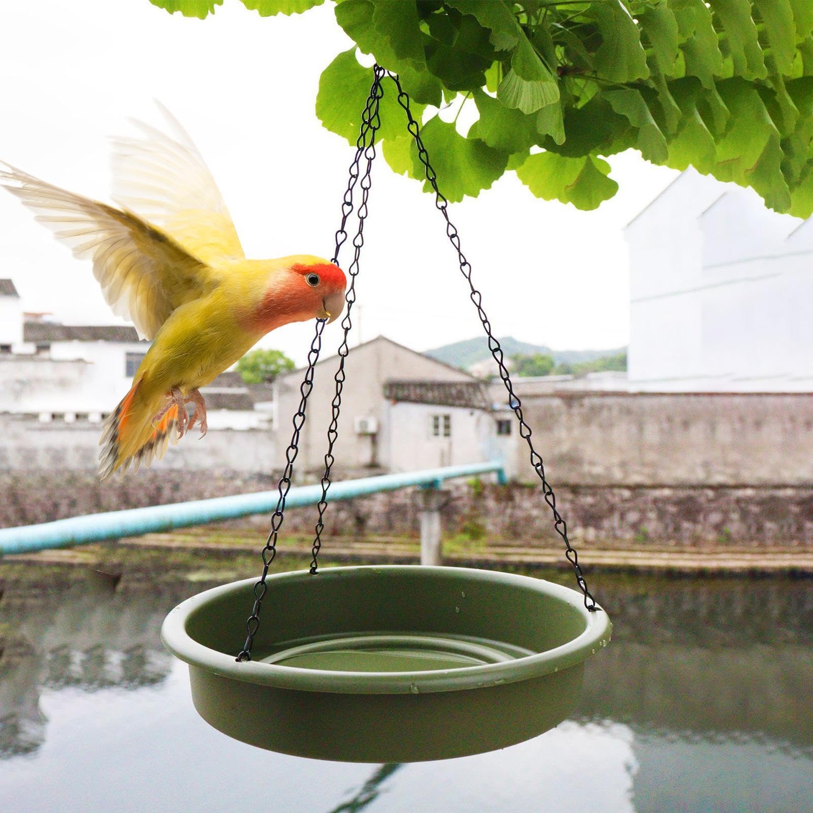 para pájaros con Forma de Colgar, comederos para | pájaros para Exteriores, 2 Piezas, Cuenco de baño para pájaros | Bebedero Exterior para pájaros