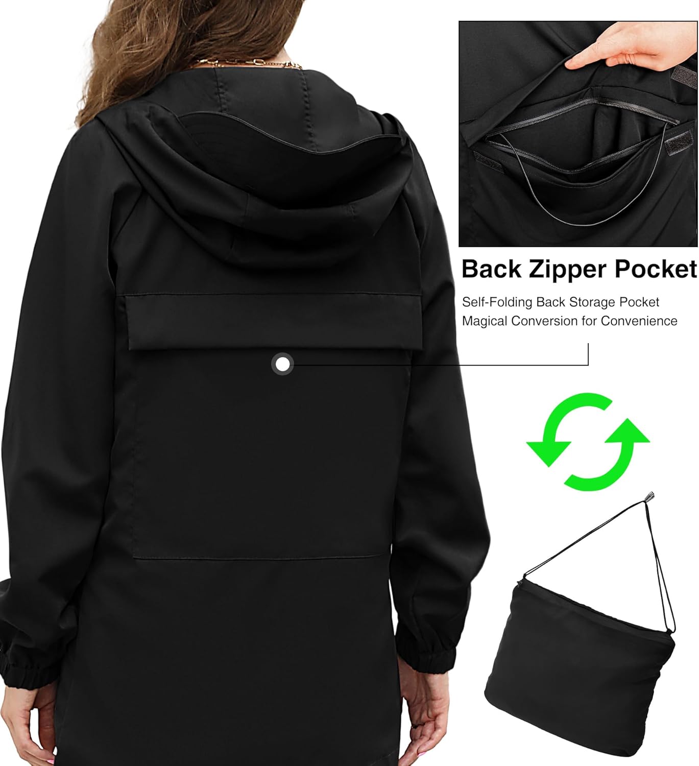 Bloggerlove Women Rain Jacket Waterproof Raincoat with Hood Lightweight Outdoor Windbreaker - Image 4