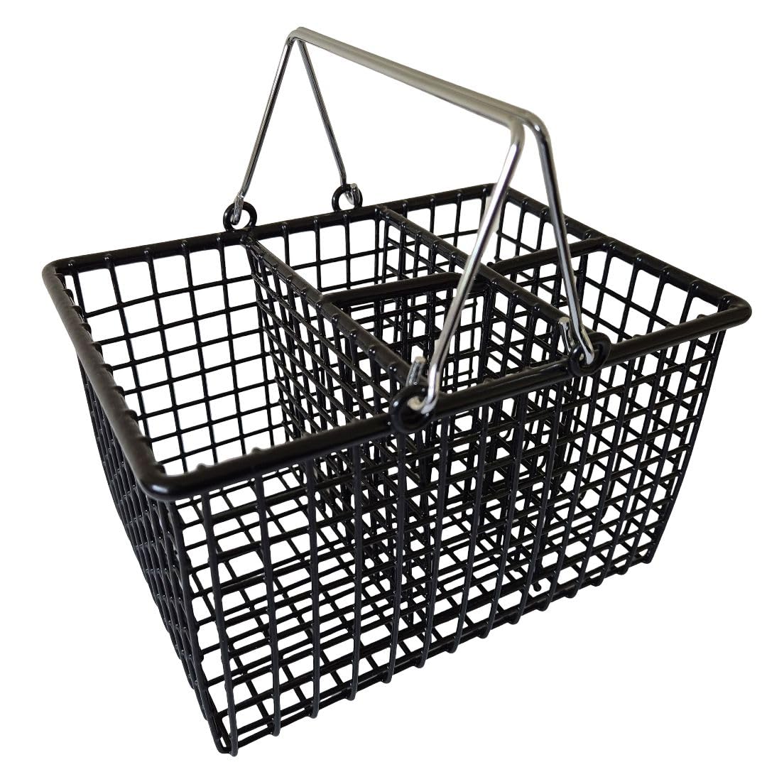 Delfinware Black And Silver Large Cutlery Drainer And Carrying Basket (Black And Silver)