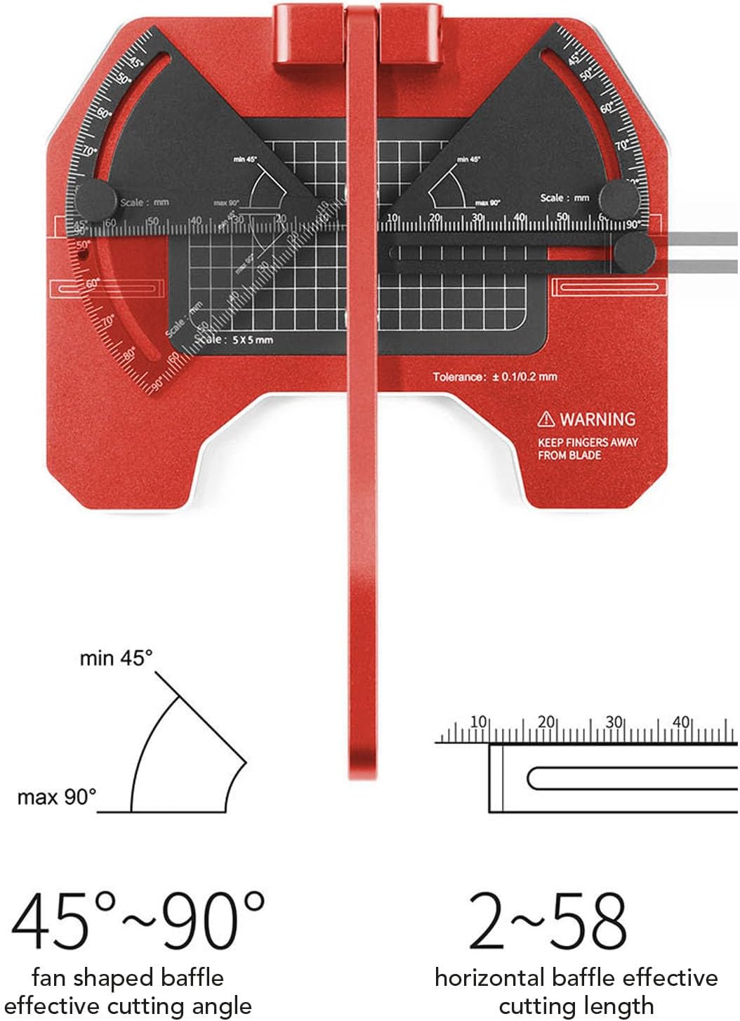 Diydeg Miter Cutter, 45-90 Adjustable Angle Cutting Station for Model Making, Professional Aluminum Alloy Moulding Cutter with 38mm Cutting Width, 2-58Mm Length
