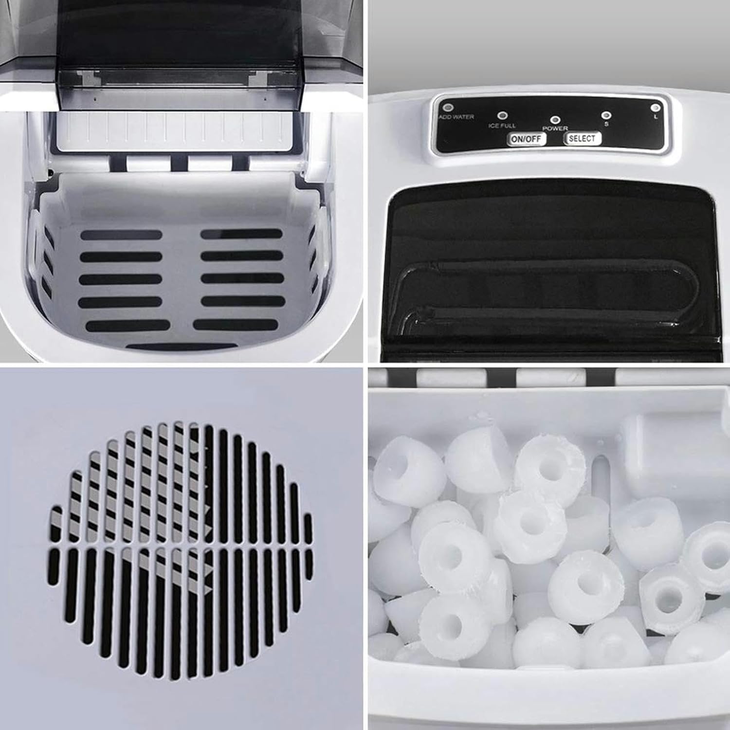 Ice Maker Machine Countertop,Portable Ice Cube Maker, Makes 33 Lbs Ice in 24 Hrs-Ice Cubes Ready in 8 Mins, Smart Tips, Electric Ice Making Machine Su-1pc