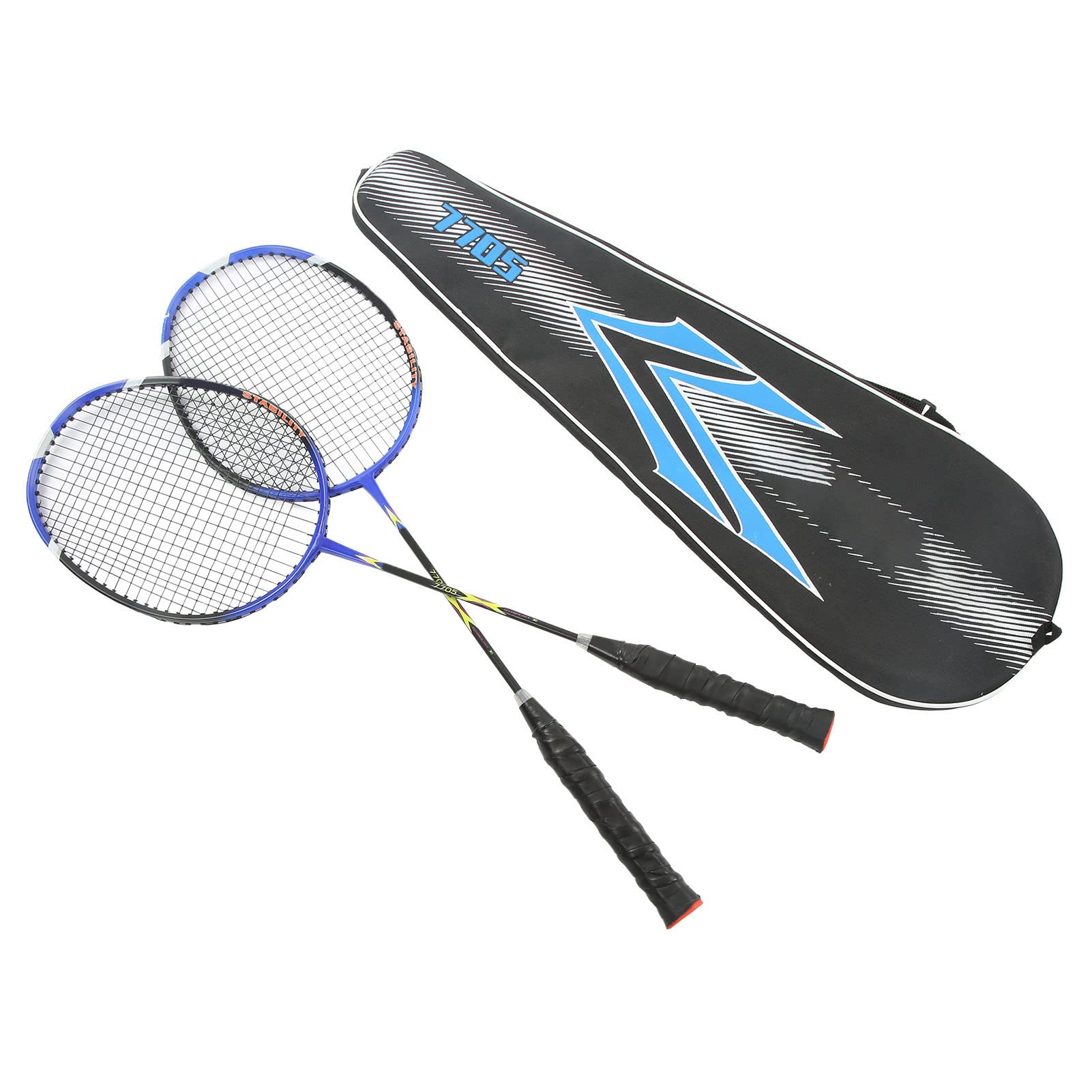 Racchette da badminton in lega di carbonio, ultra leggere, potenti, per allenamento, competizione, 2 pezzi, blu, per appassionati di sport