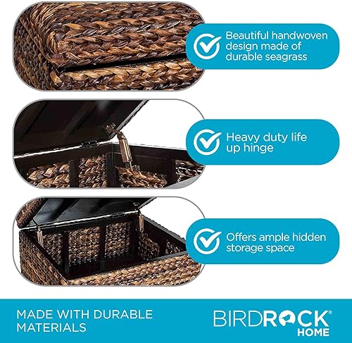 Miniatura 6 de BirdRock cubos de almacenamiento y otomanos, Marrón