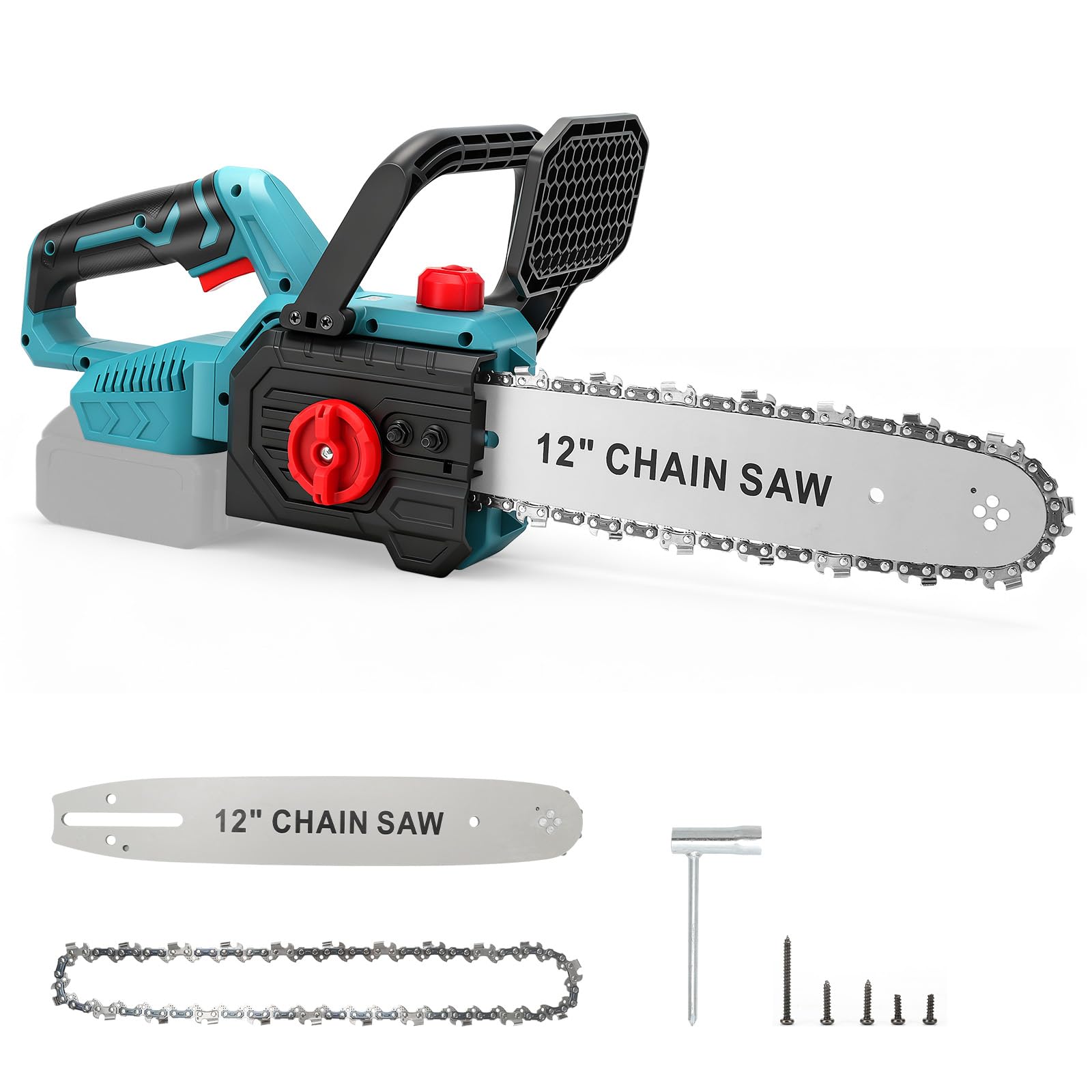 Sega a catena a batteria da 12 pollici per Makita 18 V, 8000 giri/min, 1000 W, senza spazzole, olio automatico, motosega elettrica per giardinaggio, potatura di rami, taglio del legno (senza batterie)