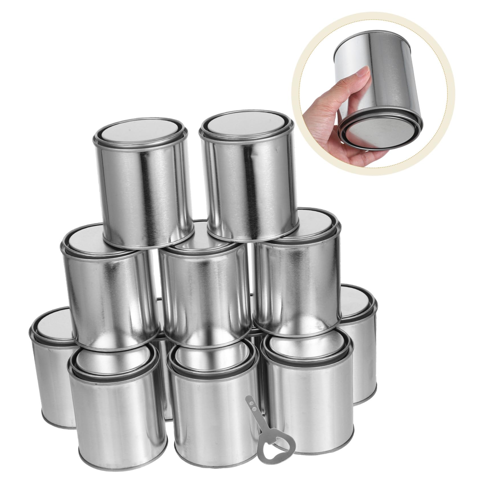 Botes Metálicos para Pintura con Tapa y Abridor Envases sin Forro de Alta Capacidad para Almacenamiento Manualidades y Pintura Fácil Limpieza y Uso Versátil