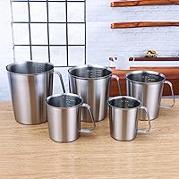 Vista 6 de Othmro Vasos medidores de 64 onzas con 2 escalas – Jarra de medición graduada de acero inoxidable 304 – Vaso de vertido de 67.6 fl oz con mango